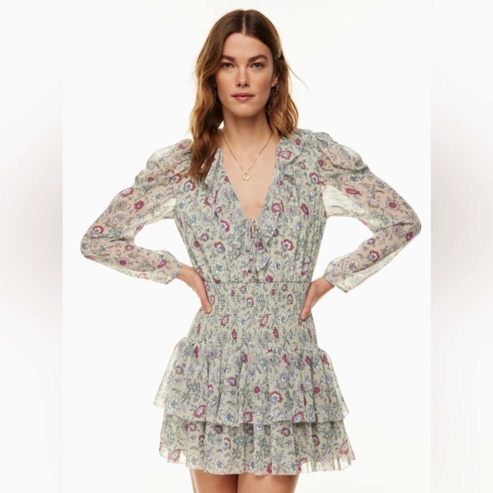 Aritzia Wilfred Poem Mini Floral Boho New Formal Evening Elegant Dress Sz S,M
